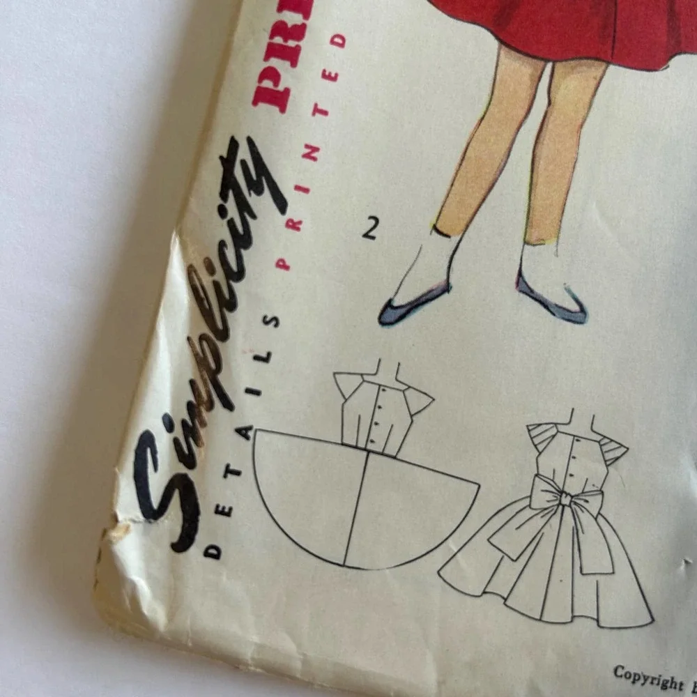 Simplicity Vintage 1950's Pattern‎ #4273 Girls Dress Size 6